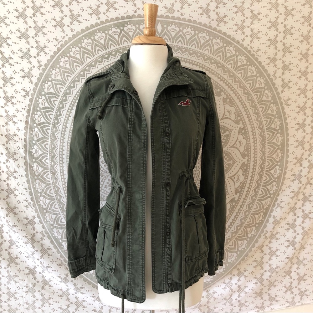 Green Army jacket with Hood